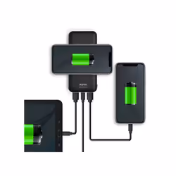 Port Designs 900119 banque d'alimentation électrique Lithium Polymère (LiPo) 18000 mAh Recharge sans fil Noir