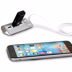 Port Designs 900120 hub & concentrateur USB 2.0 480 Mbit/s Gris, Blanc
