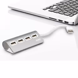 Port Designs 900120 hub & concentrateur USB 2.0 480 Mbit/s Gris, Blanc