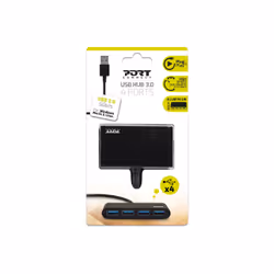 Port Designs 900121 hub & concentrateur USB 3.2 Gen 1 (3.1 Gen 1) Type-A 5000 Mbit/s Noir - Vue supplémentaire 5