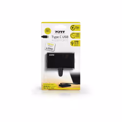Port Designs 900123 hub & concentrateur USB 3.2 Gen 1 (3.1 Gen 1) Type-C 5000 Mbit/s Noir