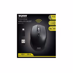 Port Designs 900713 souris Ambidextre RF Wireless + USB Type-C 1600 DPI - Vue supplémentaire 4