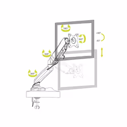 Port Designs 901104 support d'écran plat pour bureau 32" Noir