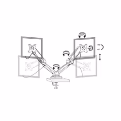 Port Designs 901105 support d'écran plat pour bureau 32" Noir - Vue supplémentaire 4