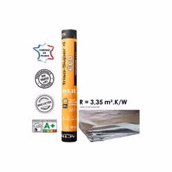 Résistance thermique (coefficient) : 3.2 Epaisseur (en mm) : De 50 à 100 Surface couverte par le produit (en m²) : 10 Destina ...