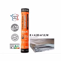 Résistance thermique (coefficient) : 4.45 Epaisseur (en mm) : De 50 à 100 Surface couverte par le produit (en m²) : 10 Destin ...