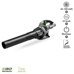 Souffleuse à feuilles pour entretien jardin débit 1300 m3/h vitesse air 313km/h ego LB7650E sans chargeur ni batterie