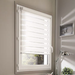 Les Tendances - Store enrouleur jour nuit basique sans percer h160cm - Gris - L46 x H160cm