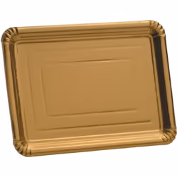 Plateaux en carton - Doré - Rectangulaire - 24 x 33 cm - Lot de 5 - Usage unique