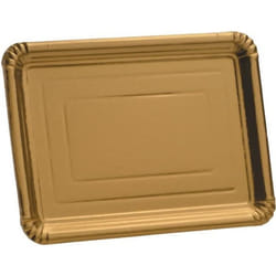 Plateaux en carton - Doré - Rectangulaire - 24 x 33 cm - Lot de 5 - Usage unique