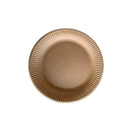 50 ASSIETTES RONDES KRAFT RECYCLABLE Ø18CM NATUREL  Beige Ivoire Crème Écru Naturel Taupe - VAISSELLE DE FÊTE