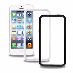 BLUEWAY BUMPERDUOIP5, Coque, Apple, iPhone 5, Noir, Transparent