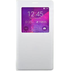 SAMSUNG Etui à rabat à zone transparente EF-CN910FT pour Samsung Galaxy Note 4 - Blanc
