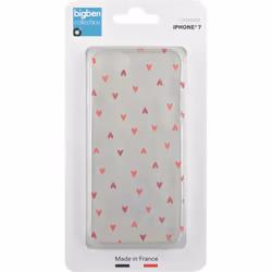Bigben Connected COVHEARTSIP7 coque de protection pour téléphones portables Rouge, Transparent