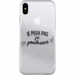 Bigben Connected COVPOUDREUSEIPX, Housse, Apple, iPhone X/XS, 14,7 cm (5.8"), Argent, Transparent
