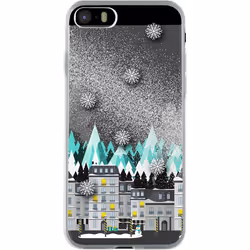 Bigben Connected COVSNOWTOWNIPSE, Housse, Apple, iPhone 5/5S/SE, 10,2 cm (4"), Argent, Transparent