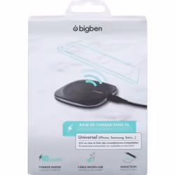 Bigben Connected INDUBASE10WB chargeur d'appareils mobiles Smartphone Noir USB Recharge sans fil Intérieure, Extérieure