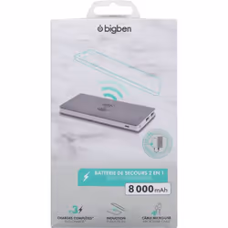Bigben Connected PBPOLY8000INDU5WG banque d'alimentation électrique 8000 mAh Recharge sans fil Gris
