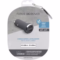 Bigben Connected FPCAC4.8A2USBAG chargeur d'appareils mobiles Universel Gris, Argent Allume-cigare Charge rapide Auto