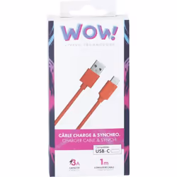 Bigben Connected WOWCBLAC1MR câble USB 1 m USB A USB C Rouge