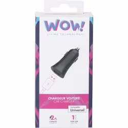 Bigben Connected WOWCAC1USB2AB chargeur d'appareils mobiles Smartphone Noir Allume-cigare Auto - Vue supplémentaire 2