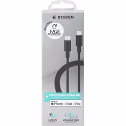 Bigben Connected CABMFIC1M2B câble Lightning 1,2 m Noir