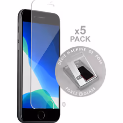 Force Glass PACKFGOGIPSEO, iPhone SE 2022/SE/8/7/6S/6, Noir, 5 pièce(s)