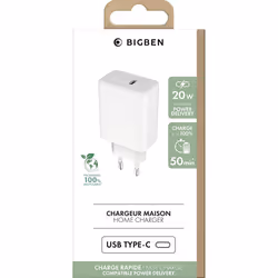 BIG BEN BASECS20WCPDW chargeur d'appareils mobiles Smartphone, Tablette Blanc Secteur Charge rapide Intérieure