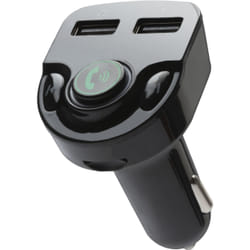 Chargeur voiture double USB A+A avec transmetteur FM 2.4A - Noir