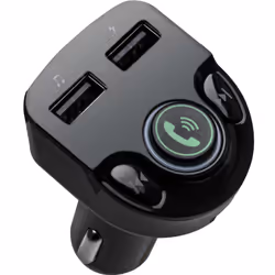 Chargeur voiture double USB A+A avec transmetteur FM 2.4A - Noir
