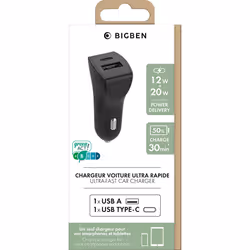Bigben Connected BASECAC2USBACPDB chargeur d'appareils mobiles Noir