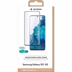 Bigben Connected PEGLASSGS21, Samsung, Galaxy S21 5G, Noir, Transparent, 1 pièce(s)