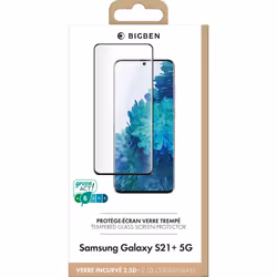 Bigben Connected PEGLASSGS21P, Samsung, Galaxy S21+ 5G, Noir, Transparent, 1 pièce(s)