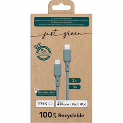 Bigben Connected JGCBLCOTMFIC2MNG câble Lightning 2 m Vert