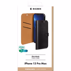 Protection Folio iPhone 13 Pro Max Bigben Wallet avec languette Noir - Vue supplémentaire 4