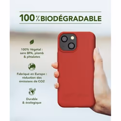Coque iPhone 13 mini Bio rouge