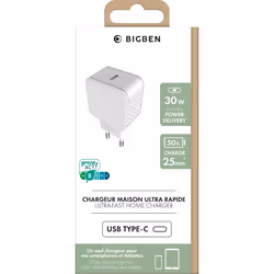 BIG BEN BASECS30WCPDW chargeur d'appareils mobiles Smartphone Blanc Secteur Charge rapide Intérieure