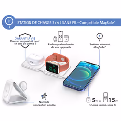 FORCE CASE FPMSINDUC3EN1W chargeur d'appareils mobiles Blanc