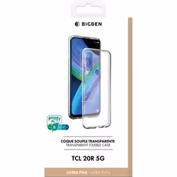 Bigben Connected SILITRANSTCL20R5G coque de protection pour téléphones portables Noir, Transparent