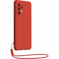Coque pour Samsung Galaxy A13 4G Silicone Strap + Dragonne assortie Rouge Bigben