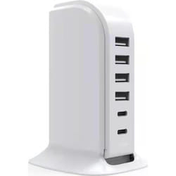 BIG BEN BBC Chargeur 6 ports USB 4A+2C 40W White Universel Blanc Secteur Intérieure