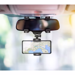 Support Voiture ajustable sur rétroviseur - Noir