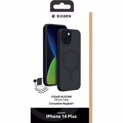 Coque iPhone 14 Plus MagSafe silicone noir
