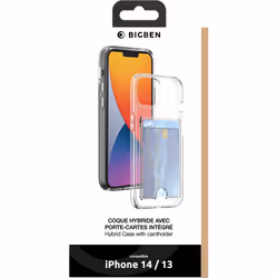 Coque iPhone 14 transparent porte-cartes