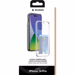 Coque iPhone 14 Pro transparent porte-cartes