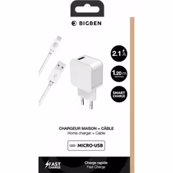 BIG BEN CS24AACBLMICRW chargeur d'appareils mobiles Smartphone Blanc Secteur Charge rapide Intérieure