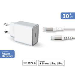 FORCE CASE FPLICS30WCBLCMFIRW chargeur d'appareils mobiles Blanc