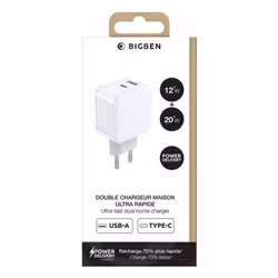 Double Chargeur Maison Usb A+c 32w Bigben