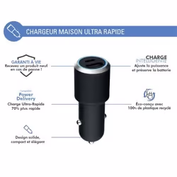 Chargeur Allume-cigare 37w (12+25w) - Force Power Lite
