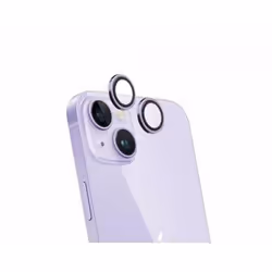 Protège lentilles iPhone 15 / 15 Plus / 14 / 14 Plus x2 Verre trempé Mauve + Garantie à vie - Certifié GRS Force Glass